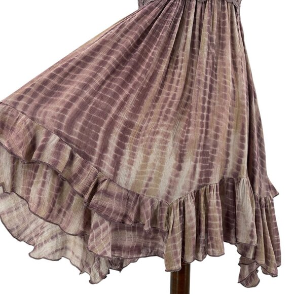 Free People FP One Womens XS Dress Adella Tie Dye Slip Plum Plunge Mini Boho - Picture 4 of 11